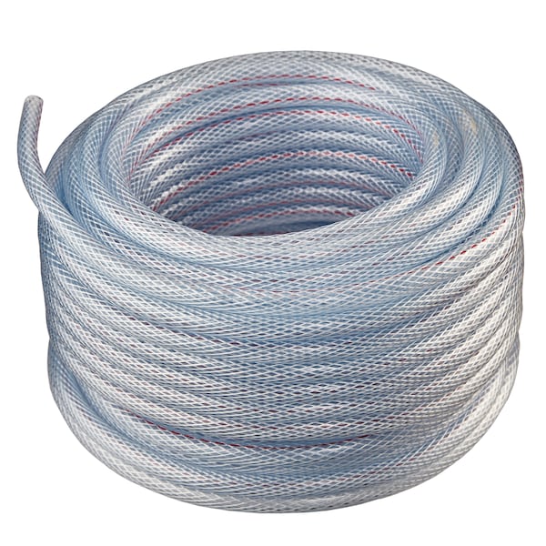 1" IDx1-1/4" ODx100Ft Reinforced Non-Toxic Braided Vinyl Tubing